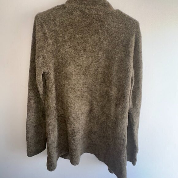 Barefoot Dreams CozyChic Lite Long Weekend Cardi Sweater Open Olive Size Small - Picture 9 of 9